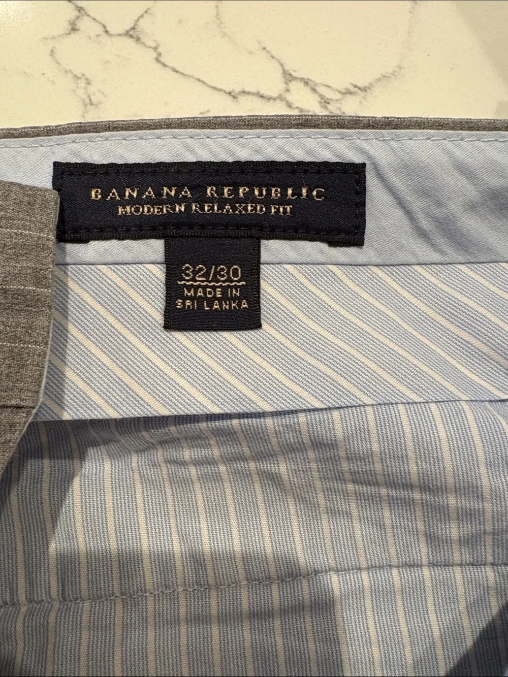 Banana Republic Light Gray Pinstripe Dress Pants